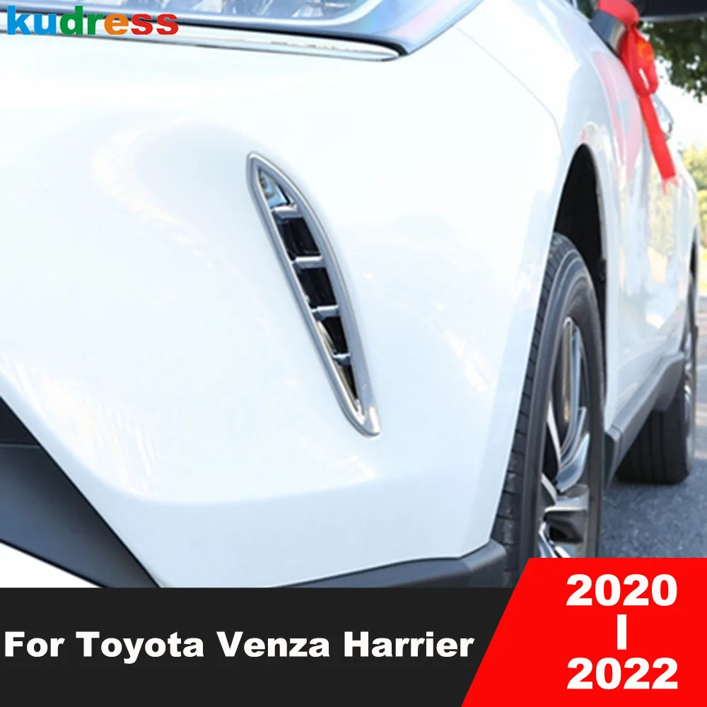 For Toyota Venza Harrier 2020 2021 2022 Chrome Car Front Fog Light Lamp Cover Fog Lights Eyelid