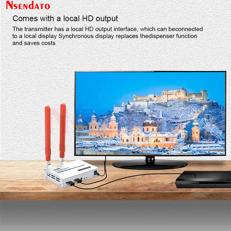 5.8G HDMI Wireless Extender Kit 4K 1080P 300m 1 TX-4 RX HDMI Wireless Video Transmitter Receiver with IR HDMI Loop-Out For TV PC