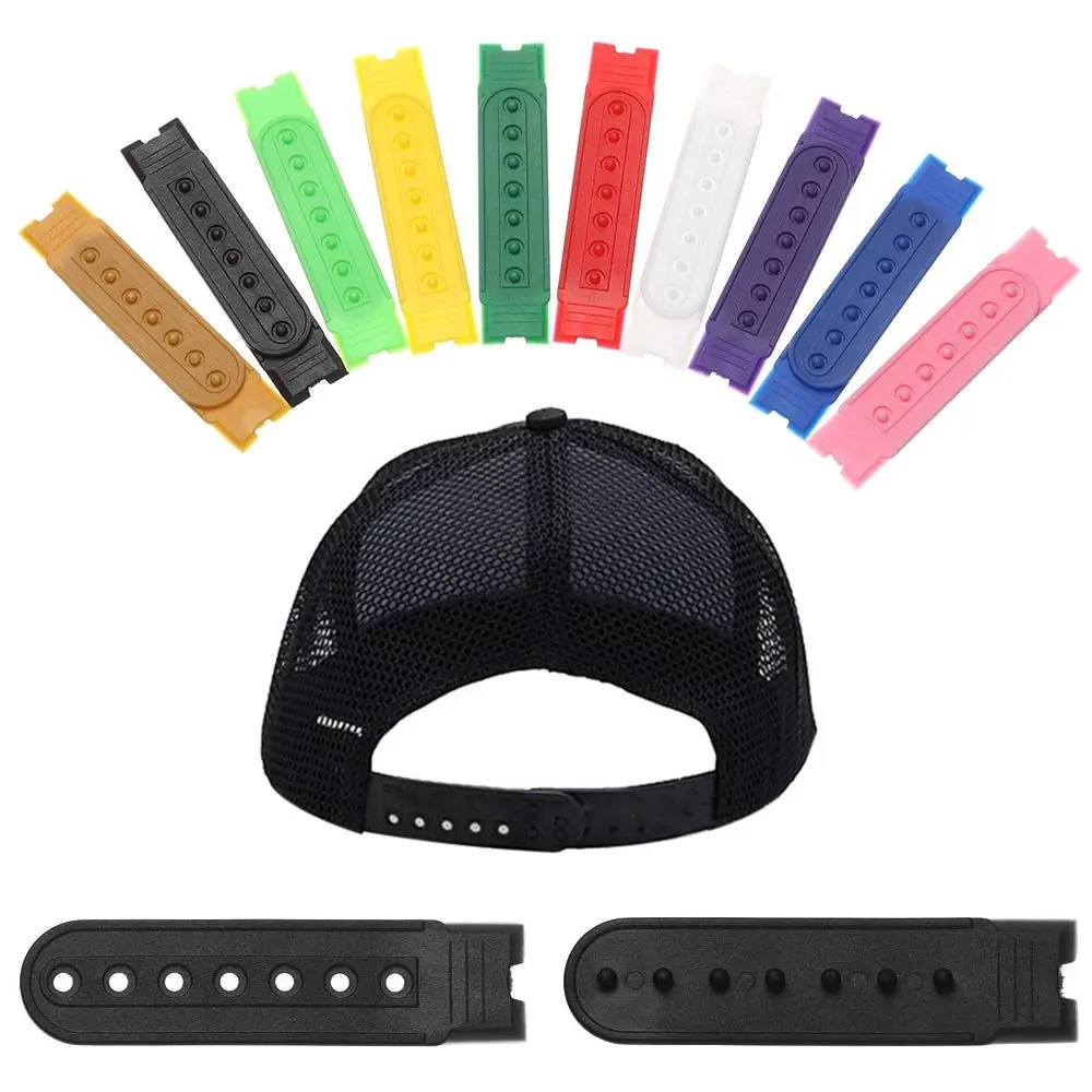 Baseball Cap Sports Hat Fashion Hat 5Set Snapback Strap Colorful Replacement 7 Holes Fasteners Buckle Strap Extender Hat Clip