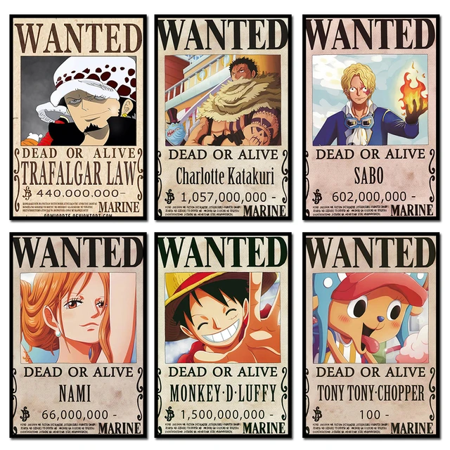 Bandai One Piece Anime Action Figure Vintage  One Piece Wanted Poster Wall  Paper - Action Figures - Aliexpress