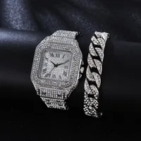 2pcs Luxury Fashion Men Women Watch Set Silver Strap Ladies Quartz Wristwatch Alloy Bracelet For Ladies Gift (without box) 1