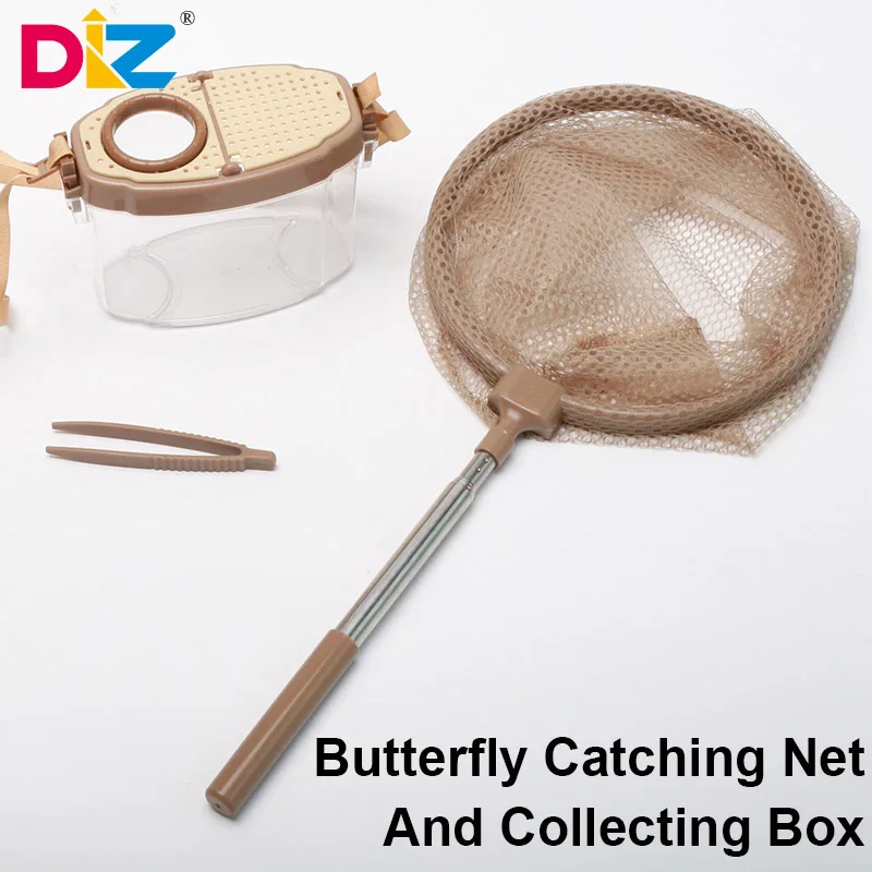 Kids Butterfly Bug Catching Net Insect Collection Box With Magnifier