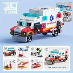 Compact 6 - in - 1 Building Blocks Set: DIY Emergency Vehicles & Castle Bricks for Kids - Educational Toy Gifts (8732 - 8)