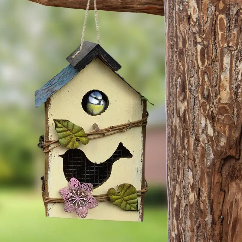Wooden Bird Houses Decorative Outdoor Garden Shelters