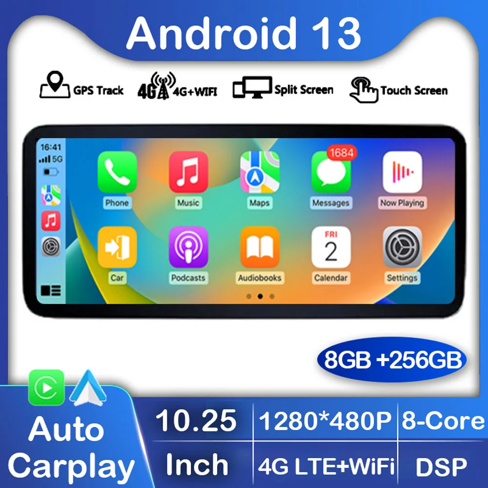 10.25 "Android 13 Per Mercedes Benz Classe C W205/Classe Glc X253/Classe V W446 2014 -2018 Autoradio Gps Multimedia Stereo Auto