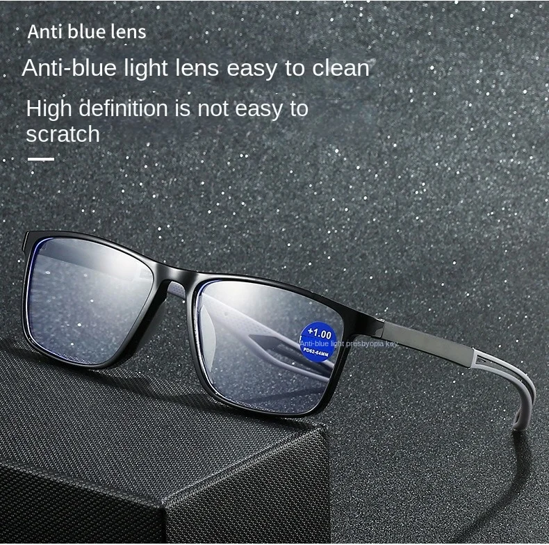 3PCS Mode TR90 Lesebrille für Männer Frühling Bein Sport Presbyopie Brille Anti Blaues Licht Gläser + 100 ~ + 400 – Detail 5