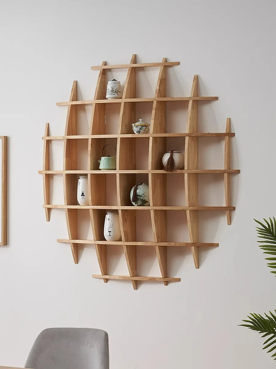  Wood Tea Set Cup Holder Wall Mounted Display elf Multi-Tiered Storage Ra for Tea Room id Organizer