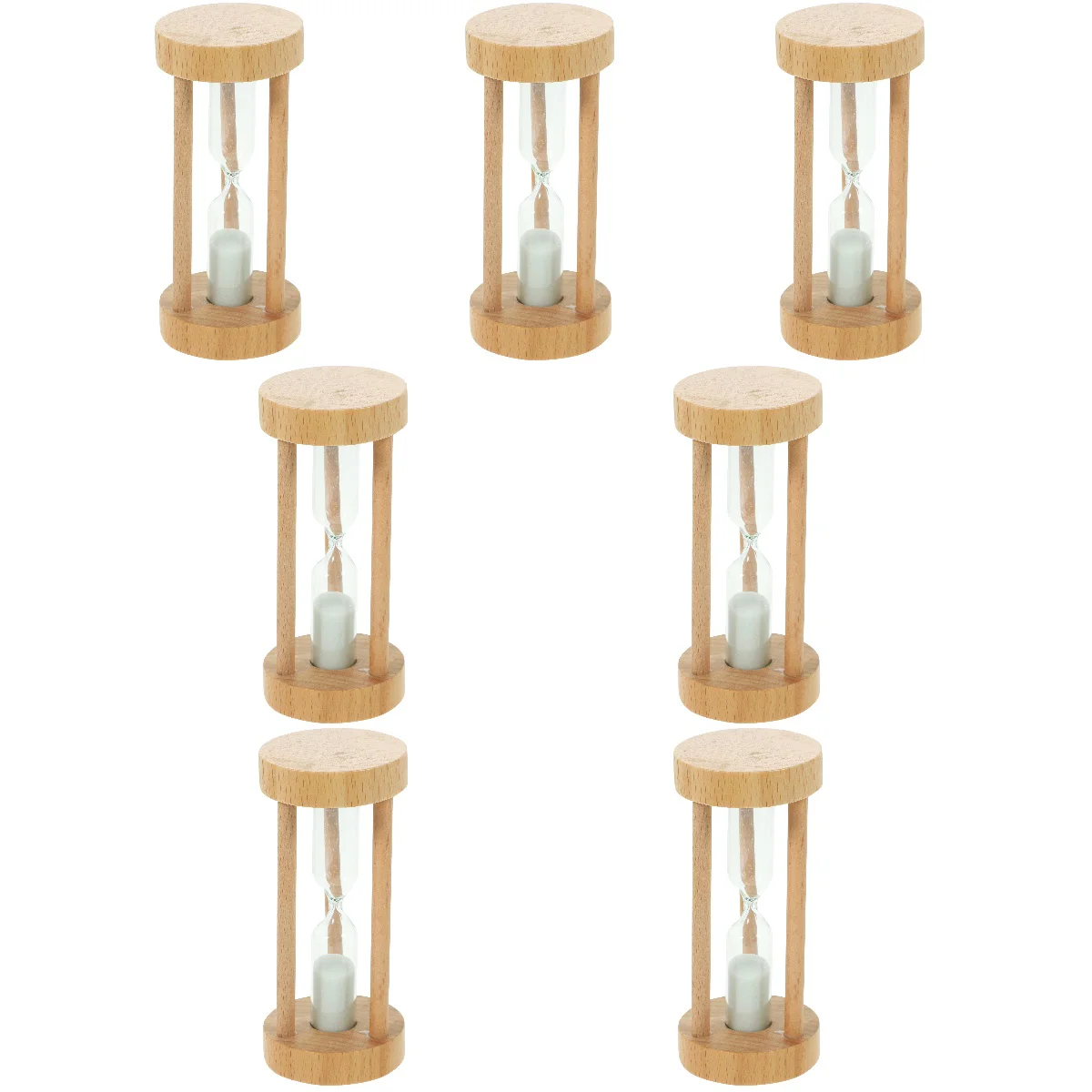 

7pcs Timer 3 Min Wooden Sandglass White Timer Sand Time Clock for Table Desktop Decoration for Office Kitchen Decoration