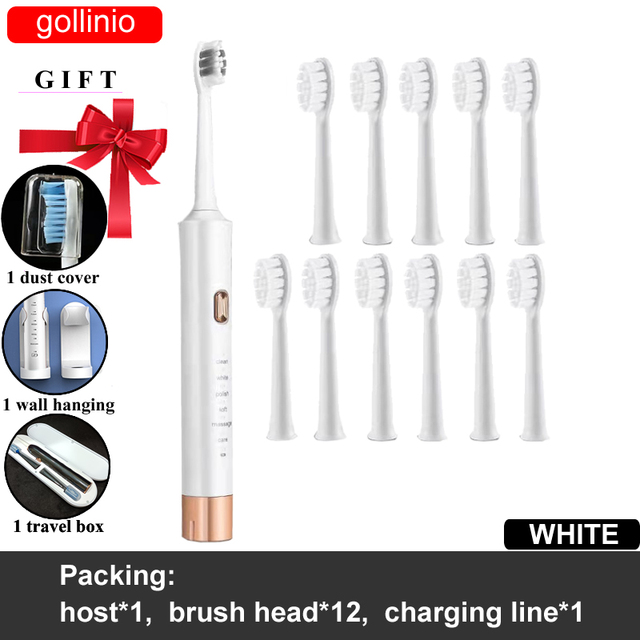 Electric Toothbrush Usb fast charging GL62A Adult  electr teeth brush Rechargeable prodent  Replacement Head case
