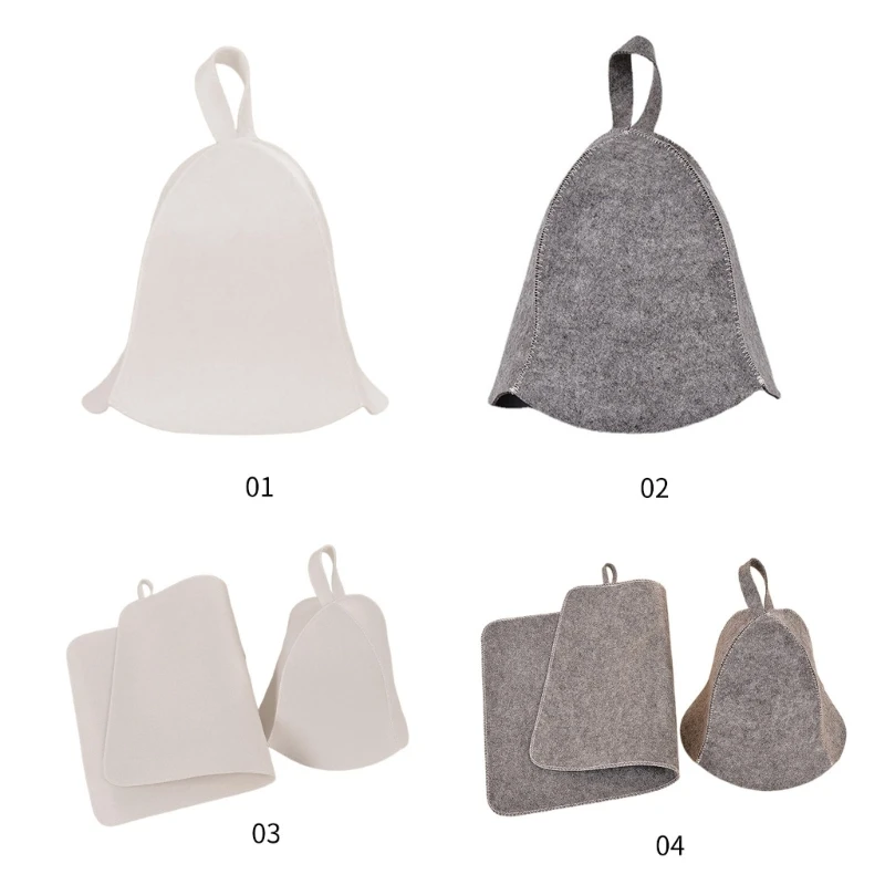 Cappello Da Sauna In Feltro Lana Cuffia Da Doccia Turbante Per Capelli Da Bagno Set Cuscinetti Per Cappello Per Rapida