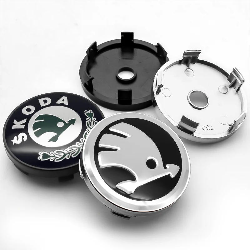 4 шт. 56 мм + 60 мм крышка ступицы автомобиля Наклейка на колесо эмблема наклейка декоративные аксессуары для Skoda Octavia Superb Rapid Kodiaq Karoq Kamiq