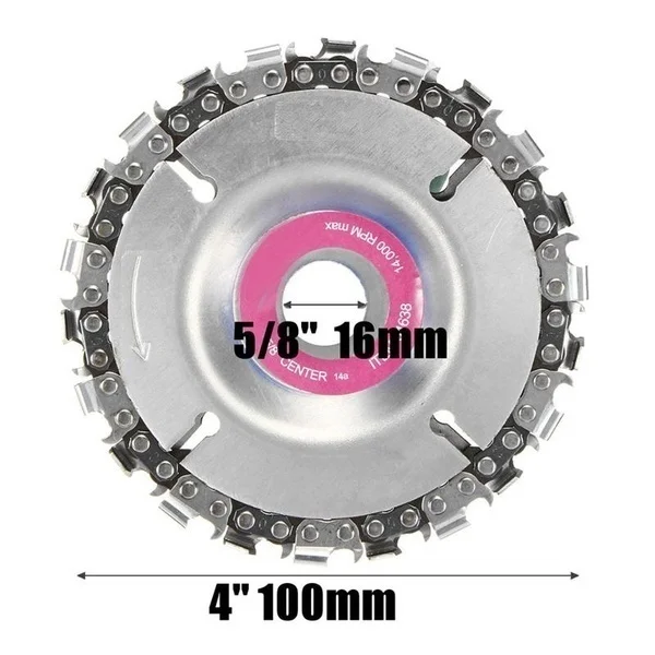 4inch Grinder Disc and Chain 22 Tooth Fine Cut Chain Set For 100 115 Angle Grinder 5/8 Inch Center Hole Hand Tools