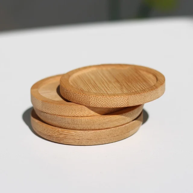 Bambusz Tálca Bonsai Tartó Kerek Növény Állvány Zamatos Edény Virág Fa Ültetvényes Kerti Otthoni Iroda Dekoráció - Image 4