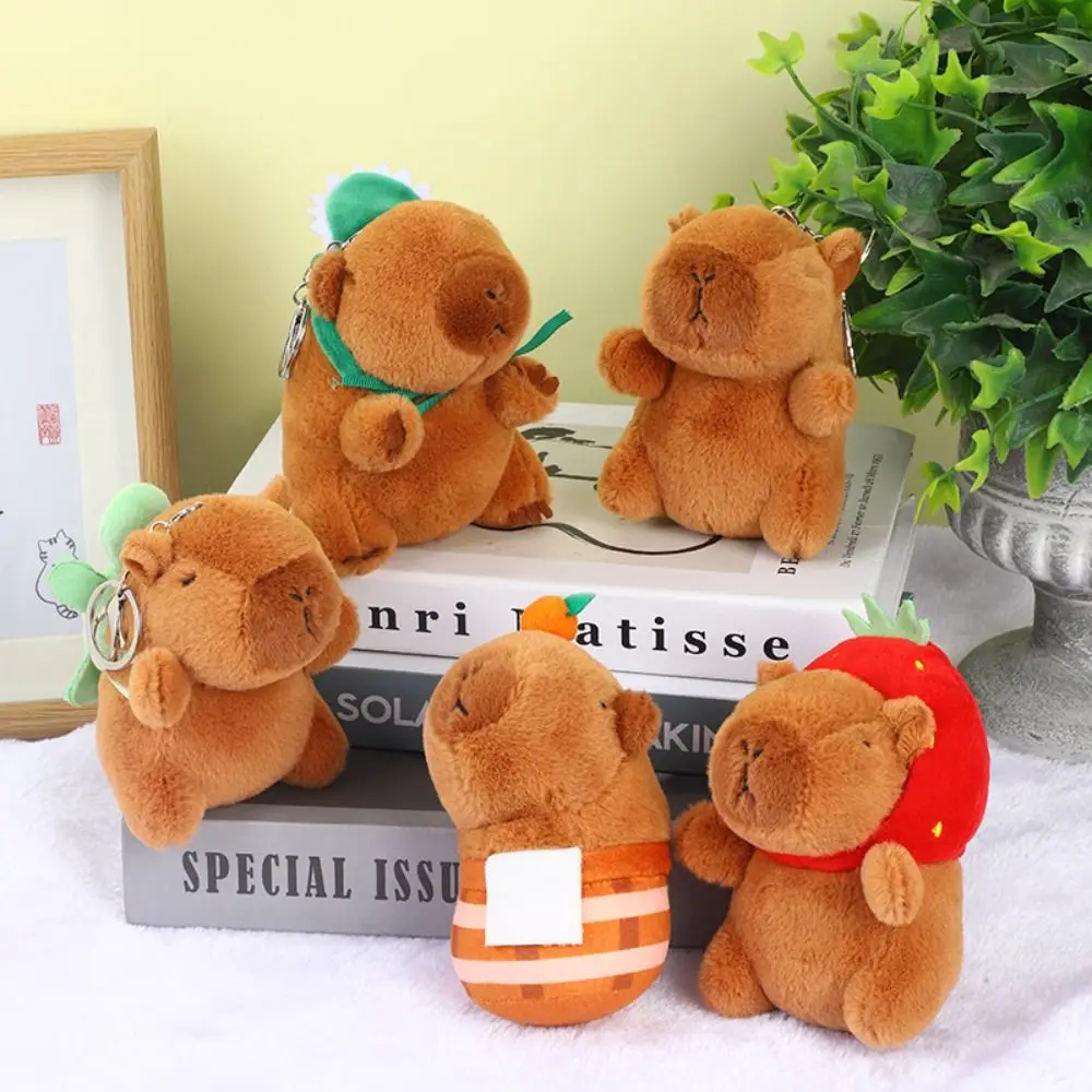 PP Cotton Capybara Plush Keychain Soft Plush Anime Capibara Pendant Cartoon Anime Capybara Capybara Plush Keyring Kid Girl Boy 3