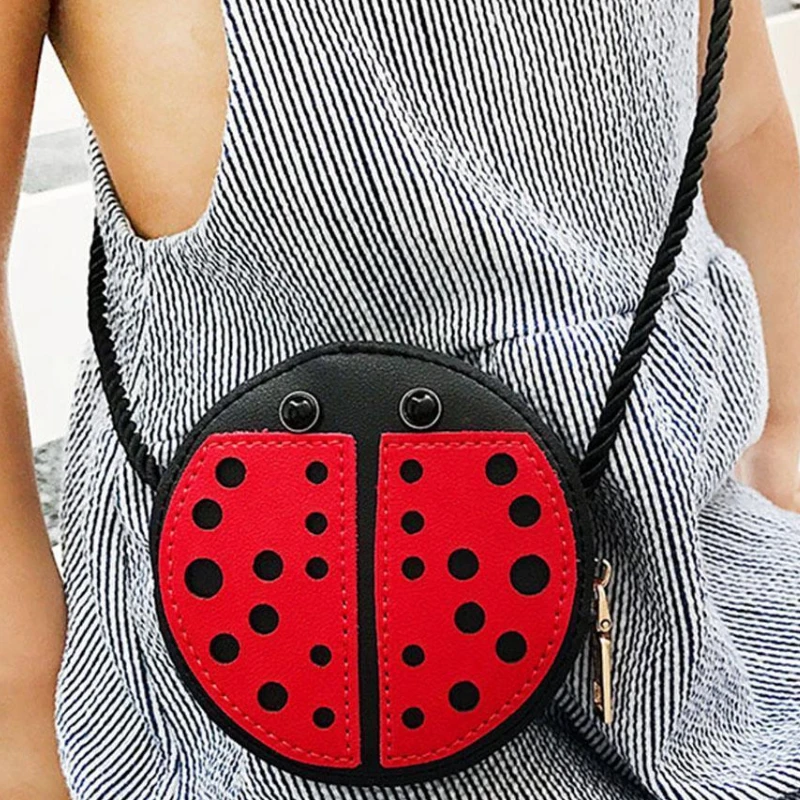 ASDS-Ladybug Cute Children's Shoulder Bag Personality Wild Purse Mini Accessories Bag