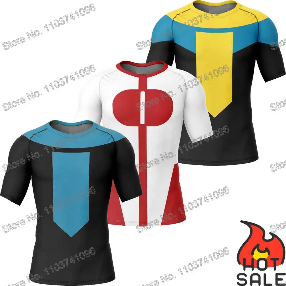 Invincible Surf Clothing BJJ MMA Men Rash Guard Short Sleeve Diving T-Shirt Tight Swimwear Summer Beach Floatsuit Women GYM Tops