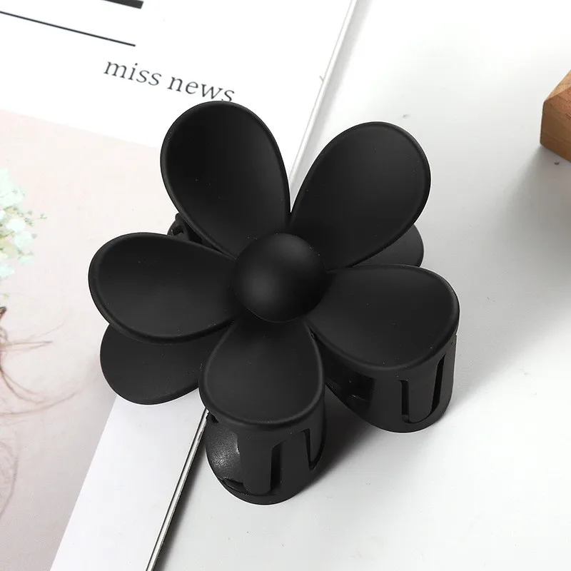 Große modische Blumen-Sculpt-Haarklammern, bunter Pferdeschwanz, Haarschmuck, matte Krallenklammern für Frauen oder Mädchen – Detail 10