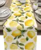 Summer Lemon Theme Linen Table Runner Holiday Wedding Party Decor Watercolor Summer Farmhouse Table Runners Dining Table Decor 1