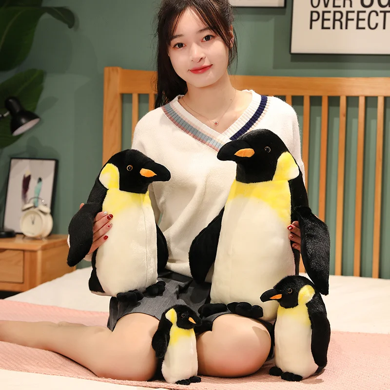 인기 1 개 17-45cm 귀여운 솜털 플러시 장난감, 귀여운 펭귄 플러시 장난감, 실제 동물 인형, 홈 인테리어, 어린이, 생일 선물