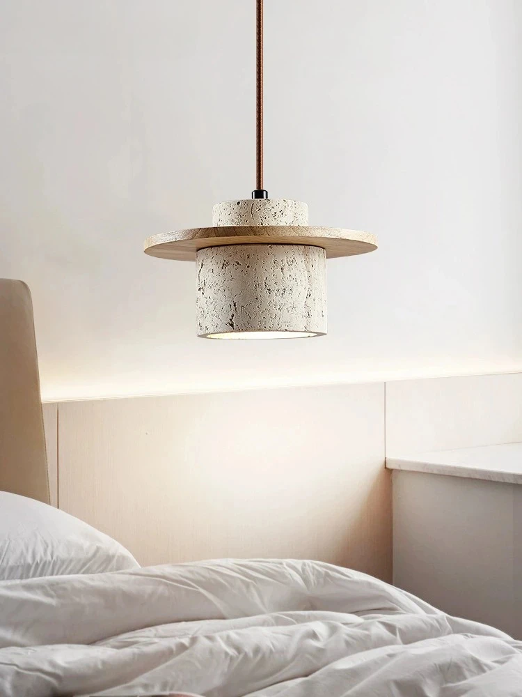 Japanese style bedroom bedside chandelier, bar counter, vintage front desk, retro creative cream  lighting fixtures