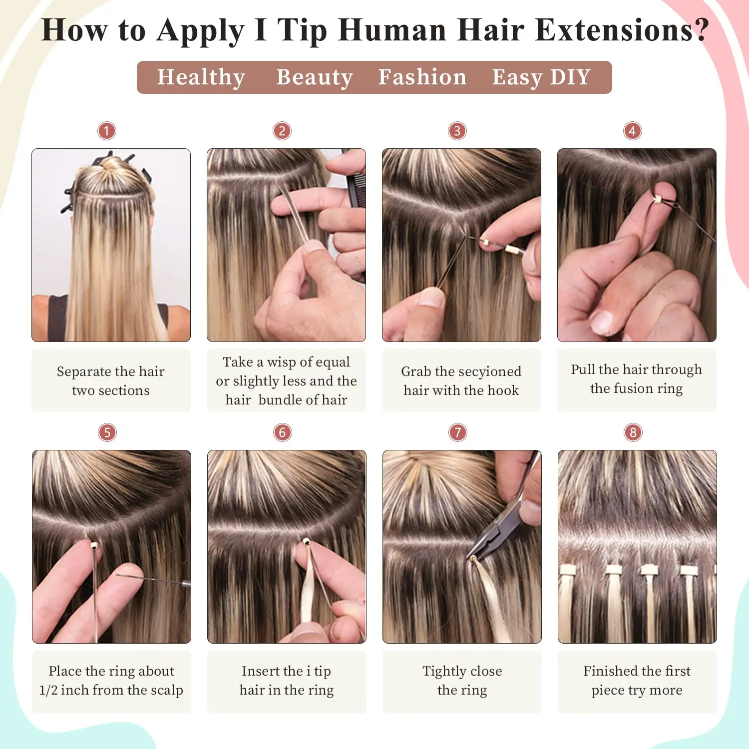 I Tip Remy Human Hair Extensions Natural Black #1B Pre Bonded Keratin Stick In Hair Extensions Piece Long Straight