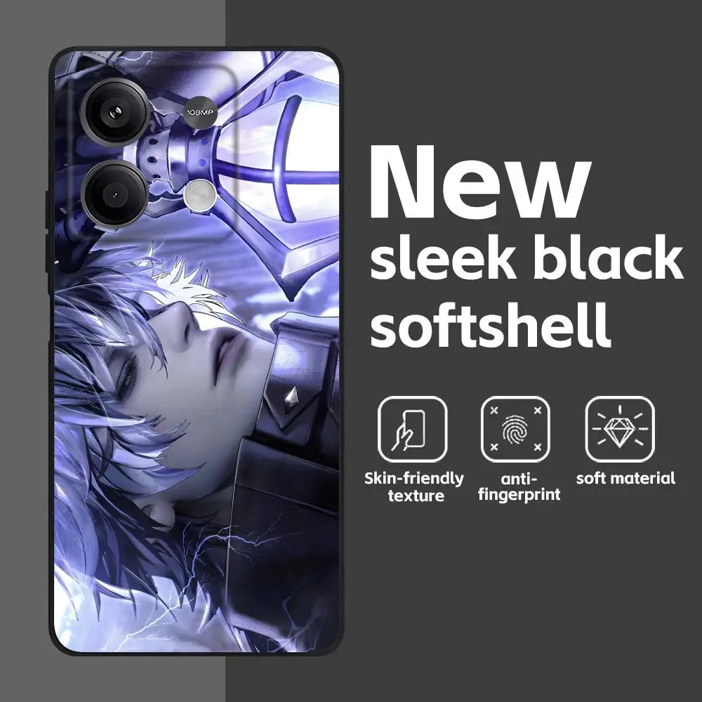 Genshin Impact Flins Soft Black Phone Case