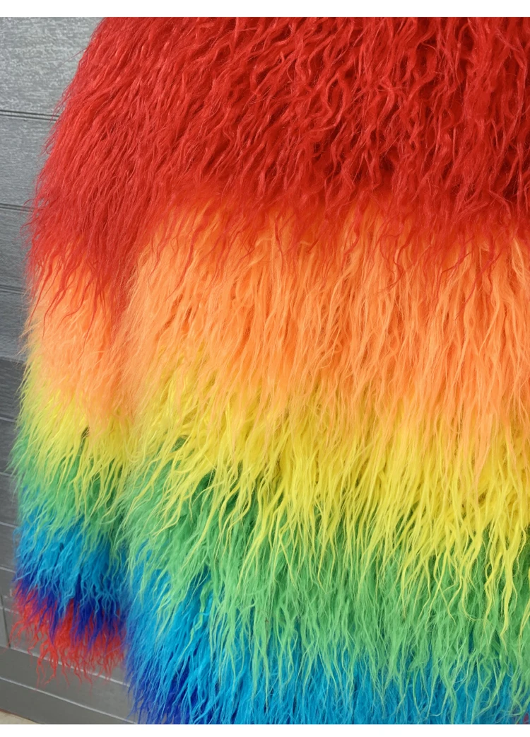 Colorful Faux Fur Jacket  Fall/Winter New Fashion Coat for Women