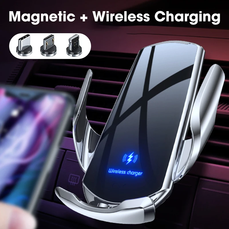 Car Holder for Phone Induction Charger Wireless Chargers iPhone Samsung Huawei Xiaomi Fast Charging Mount Automatic Sensor | Мобильные