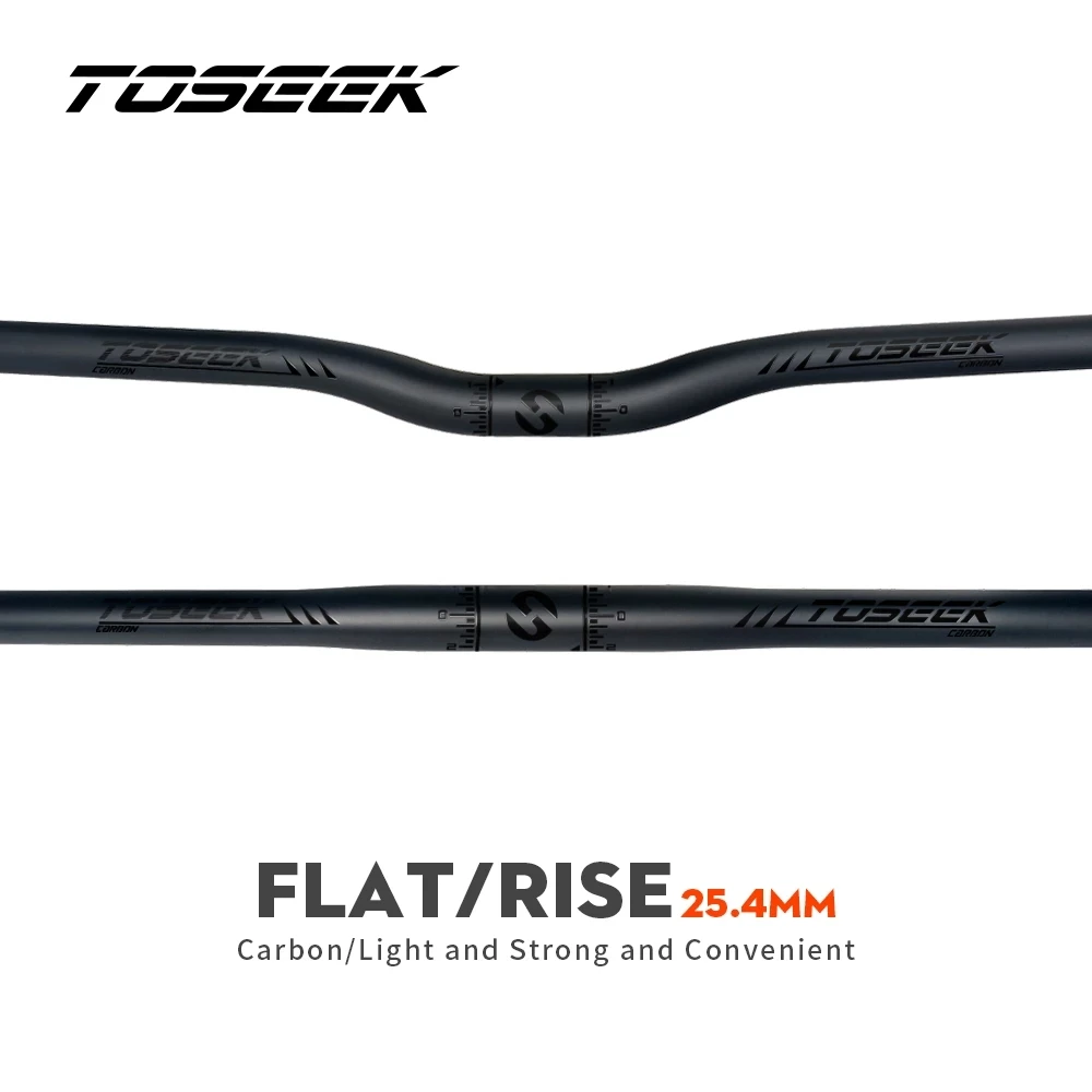 

TOSEEK Black Matte Carbon Handlebar 25.4mm Folding Bike MTB Bicycle Kids' Bikes Handle Bars Parts Width 480mm - 700mm