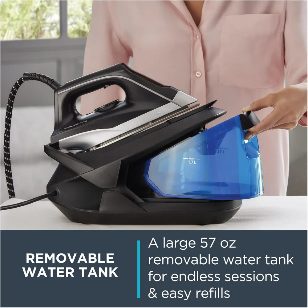 Compact 1500 Watts Iron, Fabric Steamer, Garment Steamer Black and Blue, VR8324. 6