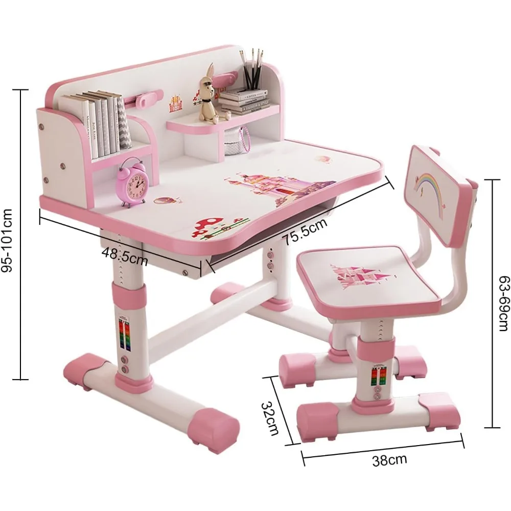 Adjustable Kids Desk and Chair Set 