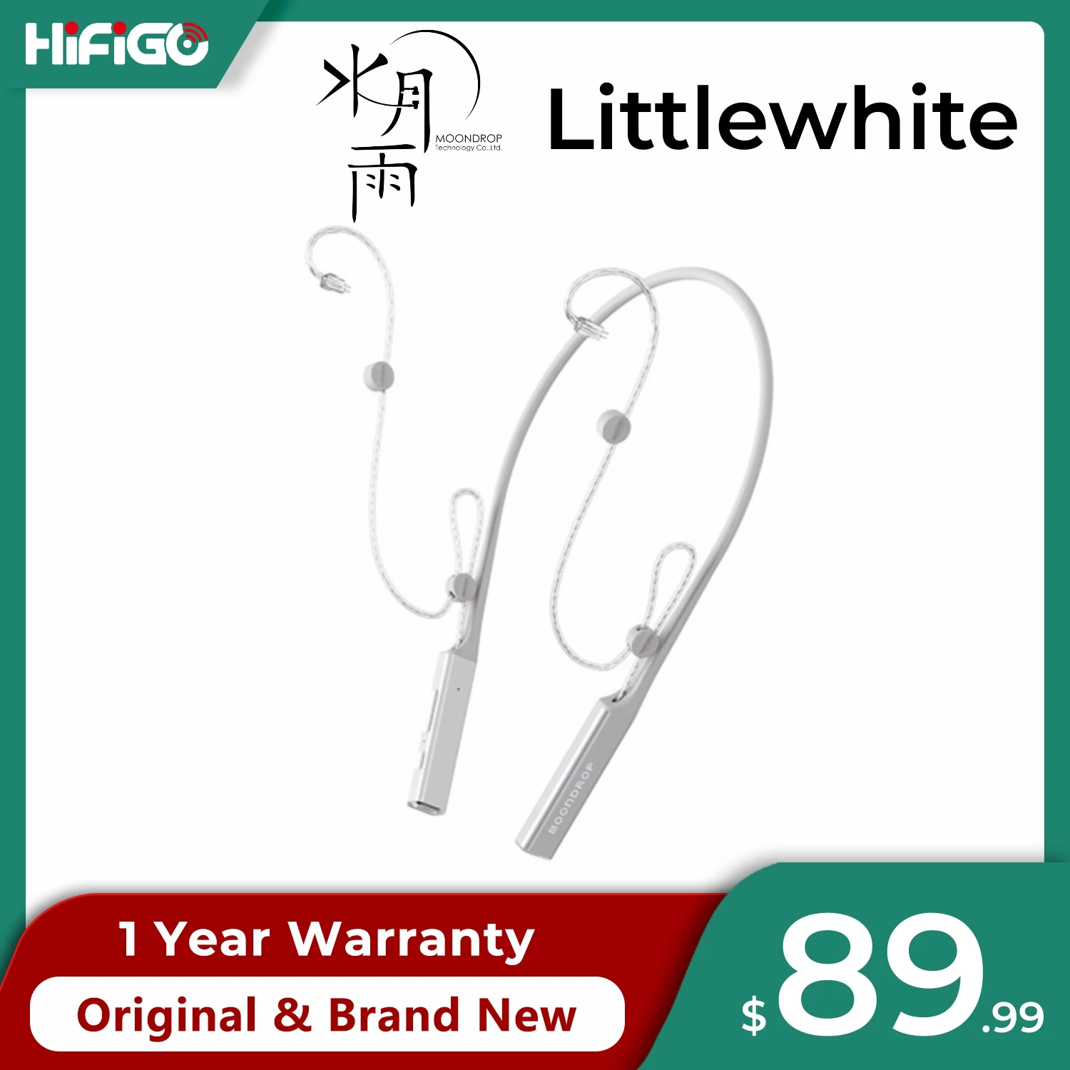 

Moondrop Littlewhite шейный Bluetooth-кабель, наушники CS43131 TWS с ушным крючком, Hi-Fi Bluetooth-шейный ремешок для наушников