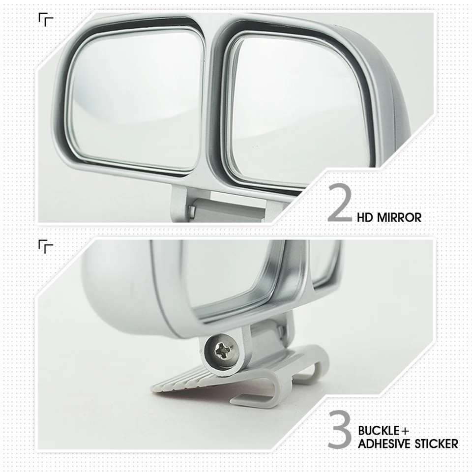 Specchietto Retrovisore Auto Specchietti Angolo Cieco Auto - 2 Pezzi Universali - Rotazione 360° - Impermeabili E Durevoli Sensori Parcheggio Auto - Foto 9