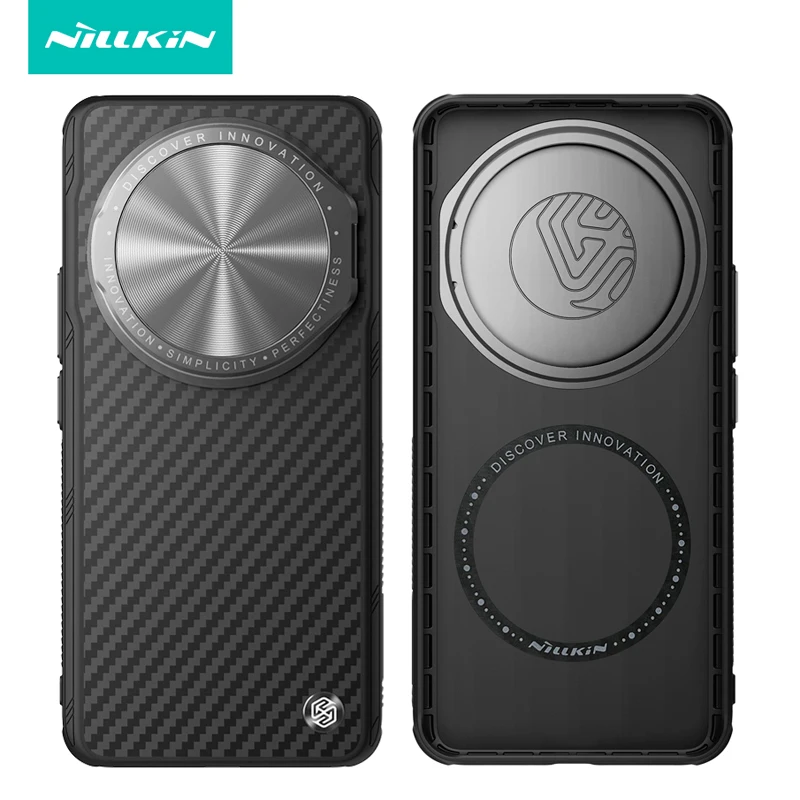 

Magnetic Case for Xiaomi 14 Ultra Case Nillkin Real Kevlar Aramid Fiber with Camera Cover Lens Stand Holder