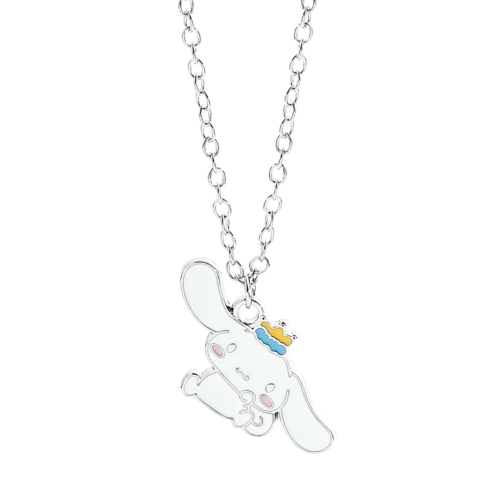 

sanrios Cartoon Necklace Anime Figures Cinnamoroll Necklace Modeling Metal Kawaii Hip Hop Fashion Pendant Necklace Kids Gifts