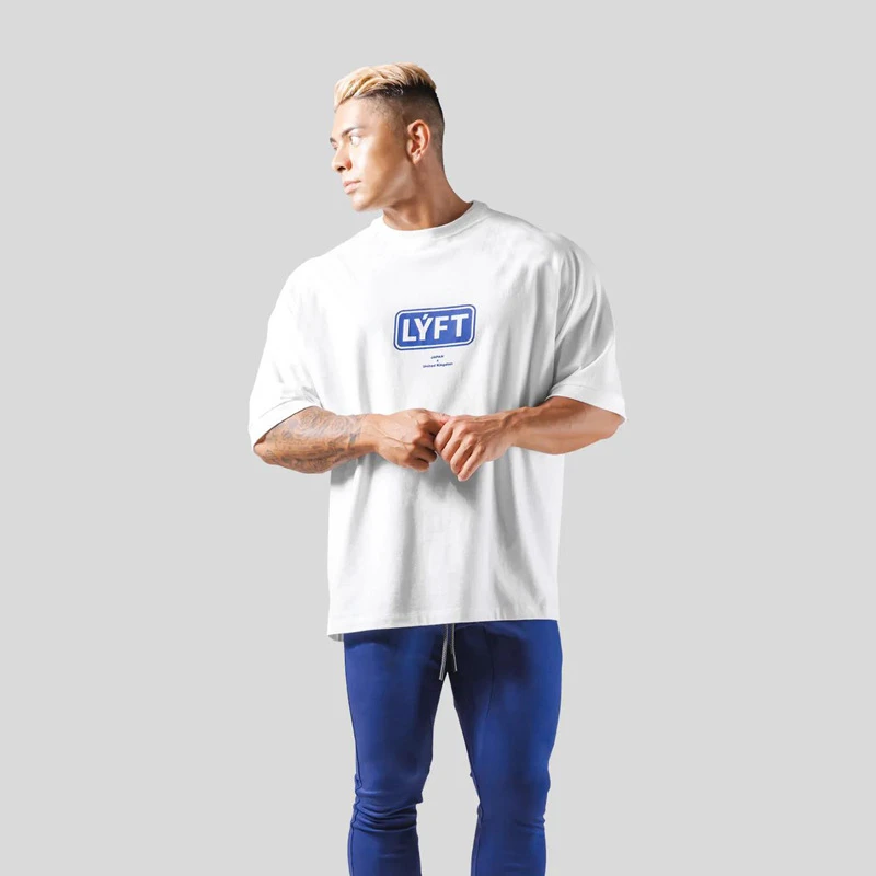 Men T-Shirt Summer Oversize T Shirts Fashion Cotton Letter Print Shirt Sports Training Pattern Casual Streetwear Male Tees Tops 2