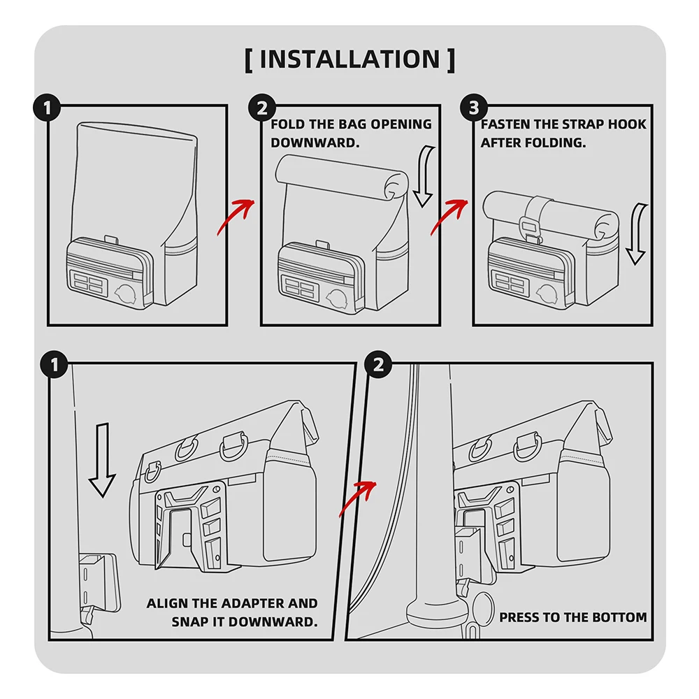 Rhinowalk BCT0201 Handlebar Bag 4L Quick Release Brompton MOLLE - Image 5