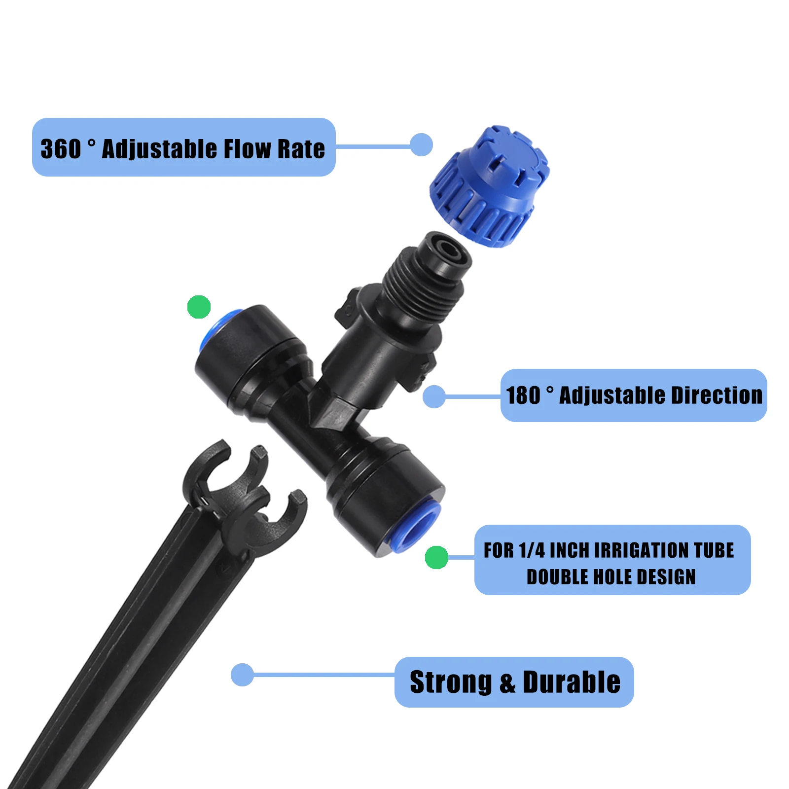 10pcs Adjustable Bracket 8 Hole Sprinkler 180&deg; Rotatable Micro-spray Droplet Emitter Watering Sprinkler Garden Irrigation Tools