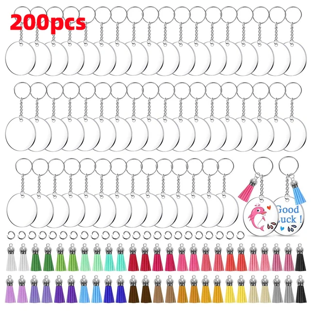 100 Clear Circle Acrylic Blanks| Keychain Blanks| Acrylic for Vinyl| Clear  Acrylic Disc| Clear Acrylic Blanks| Sublimation or vinyl blanks