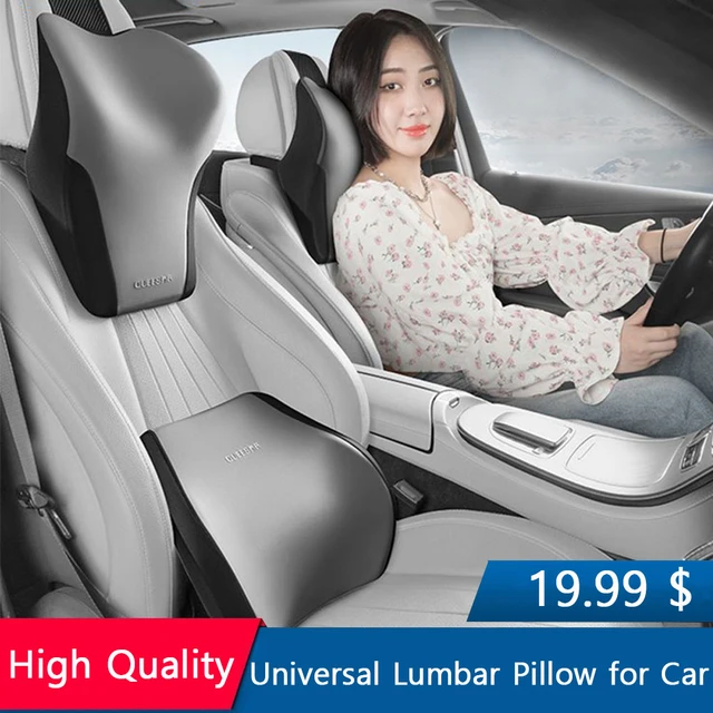 Cojín de espuma viscoelástica para el cuello del coche, Soporte Lumbar para  la espalda, transpirable, reposacabezas Universal, almohada, suministros  para el coche - AliExpress