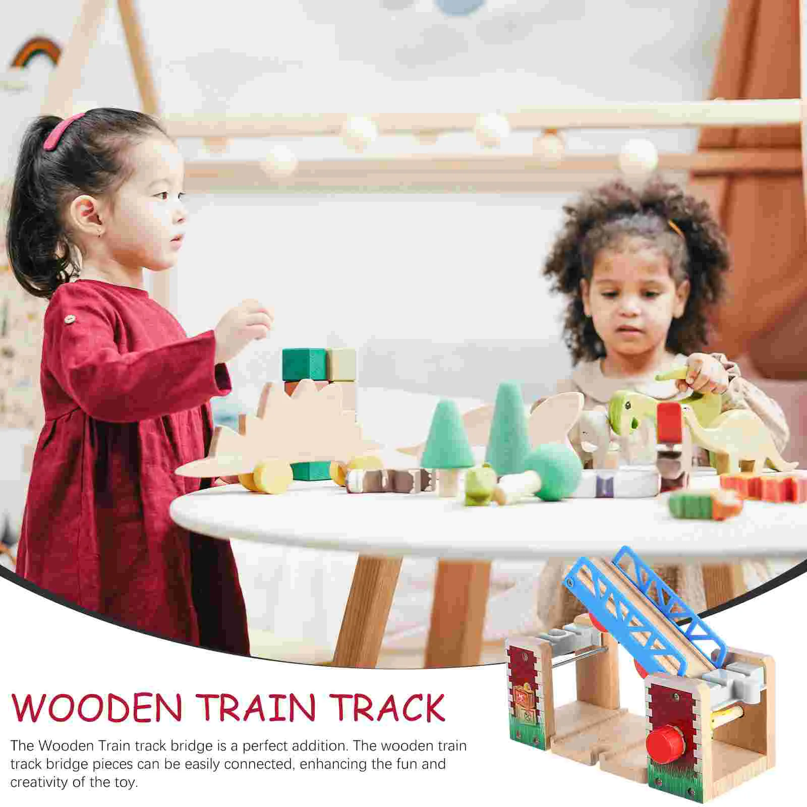 Train Track Accessories Wooden Educational Toys Washable Railway Scene Prop Lifting Bridge Plastic Toddler