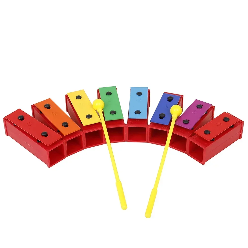 Colorful 8 Note Xylophone Hand Bell Baby Educational Toy Children Musical Christmas Gift Kids Percussion Instrument Toys