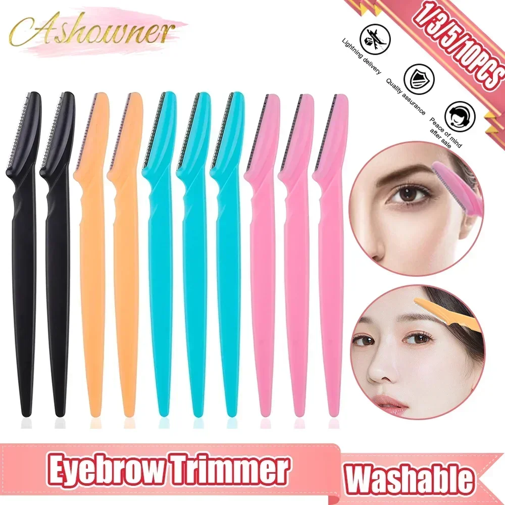 Ashowner Eyebrow Trimmer Portable Face Razor Hair Remover Eye Brow Epilation Hair  Removal Cutter Shaver Blades Makeup Tools