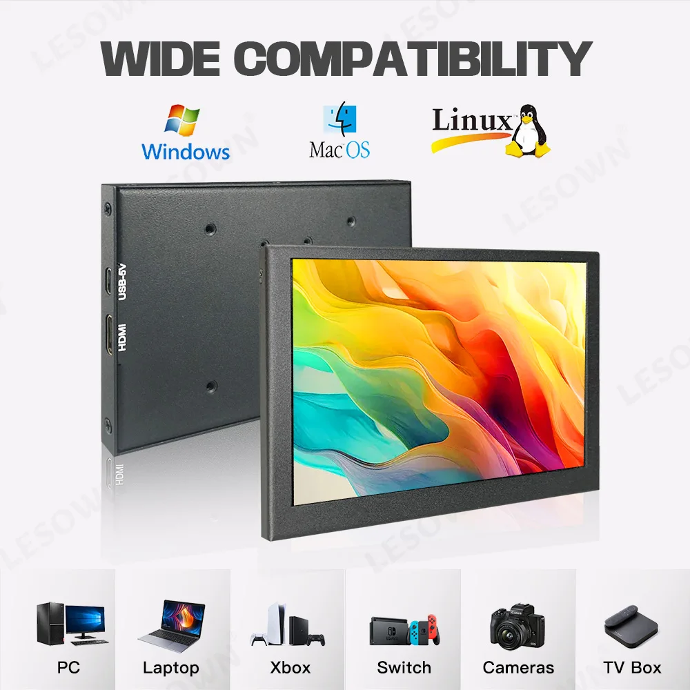LESOWN 프리미엄 매트 블랙 5.0인치 섀시 센서 디스플레이 16:9 미니HDTV 800x480 확장기(AIDA64 게임 설정용)