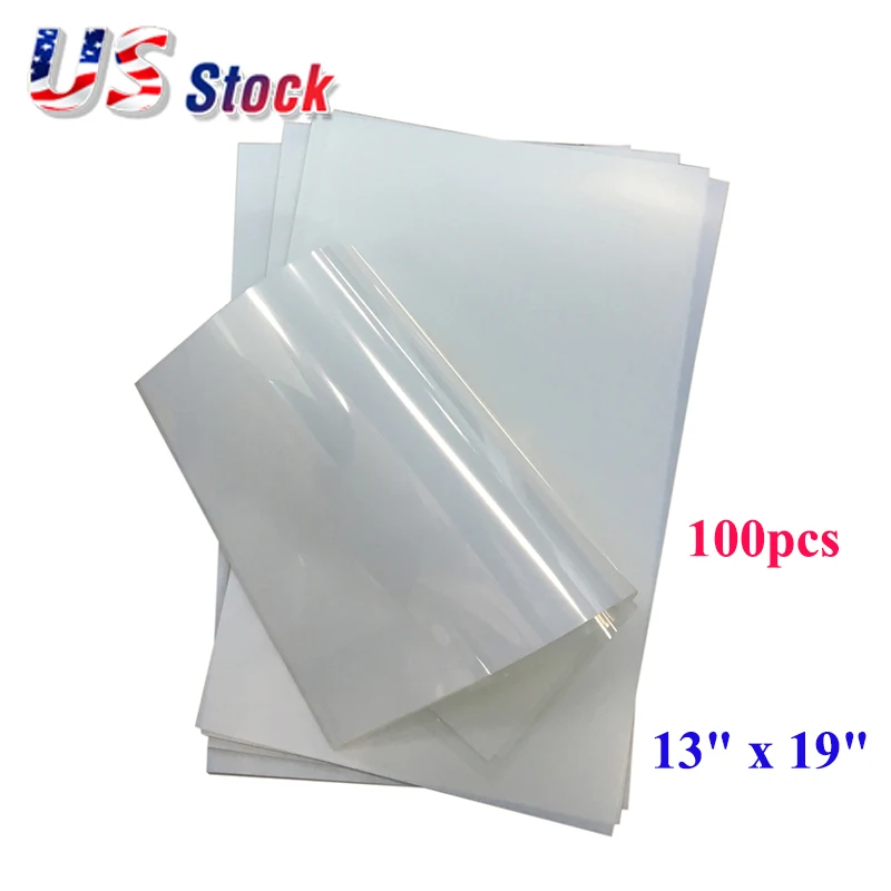 

CALCA 100 Sheets/pack 13" x 19" Waterproof Inkjet Milky Transparency Film for Inkjet Printer T-shirt Silk Screen Printing Film