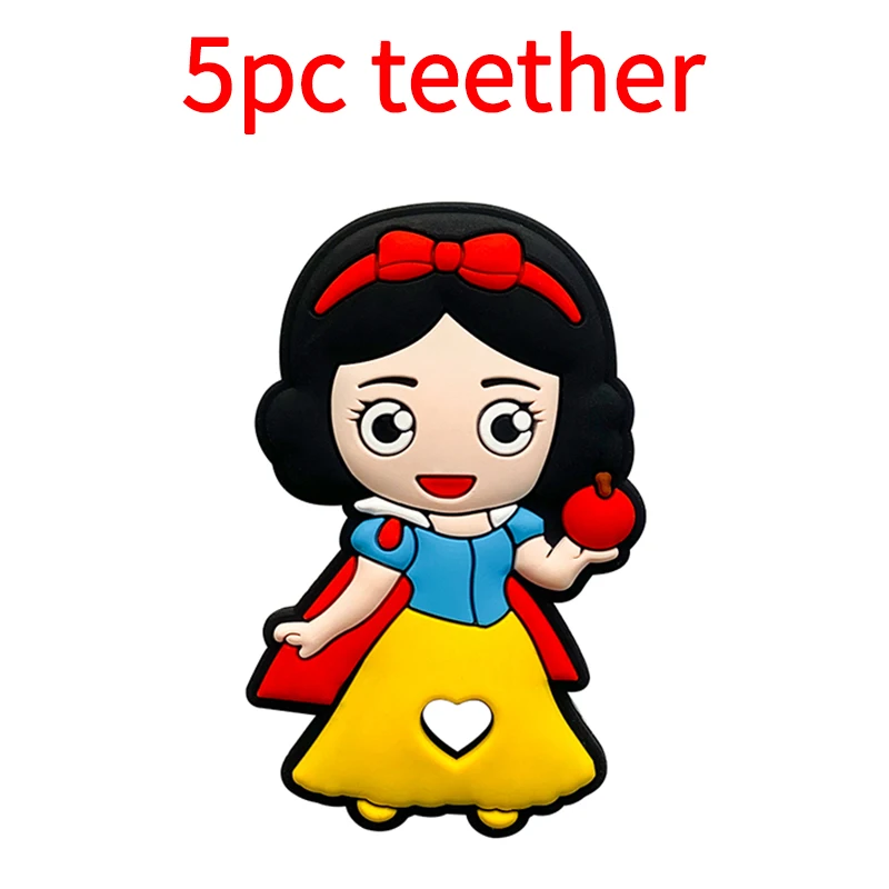 Teething Toys 5pcs Disney Silicone Teether Baby Pacifier Bead Holder Dummy Pacifier Chain Accessories BPA-Free Customized