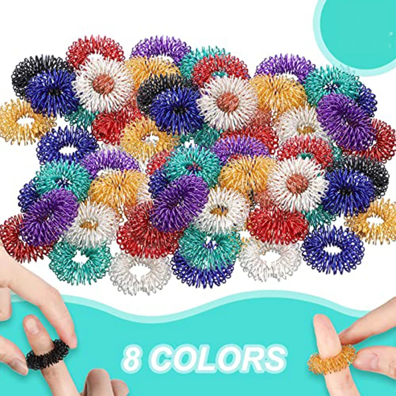 10/30/50PCS Sensory Rings Fidget Toys Anxiety Stress Relief Rings Decompression Finger Massager for Teens Adults fidget toys,anti stress toys,mini fingertip toy