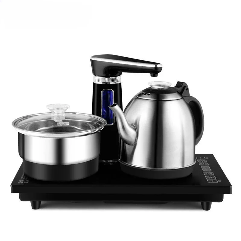 220V Electric Kettle household Tea Pot Set Automatic Pump water 1L Capacity Stainless steel Kettle Safety Auto-off Function 2