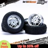 Kicarmod 1/64 Model Car All-Terrain Wheels with Rubber Tire Rivet Axle Metal Rims Diameter 14.5mm Refitting Parts For Hot Wheels 2