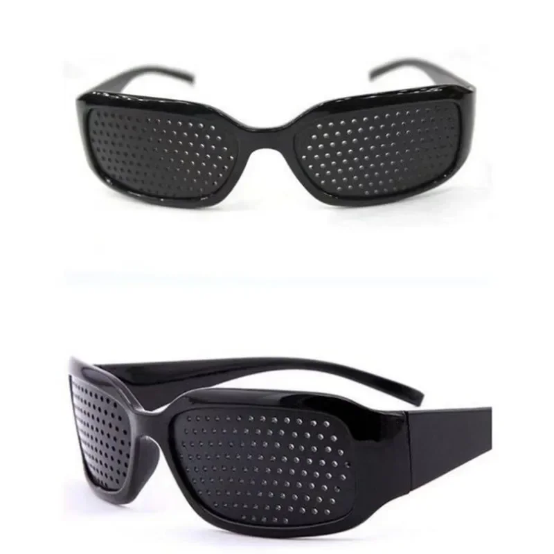 Pin Hole Glasses Black Unisex Vision Care Pin Eye Exercise Eyeglasses Pinhole Glasses Eyesight Improve Plastic